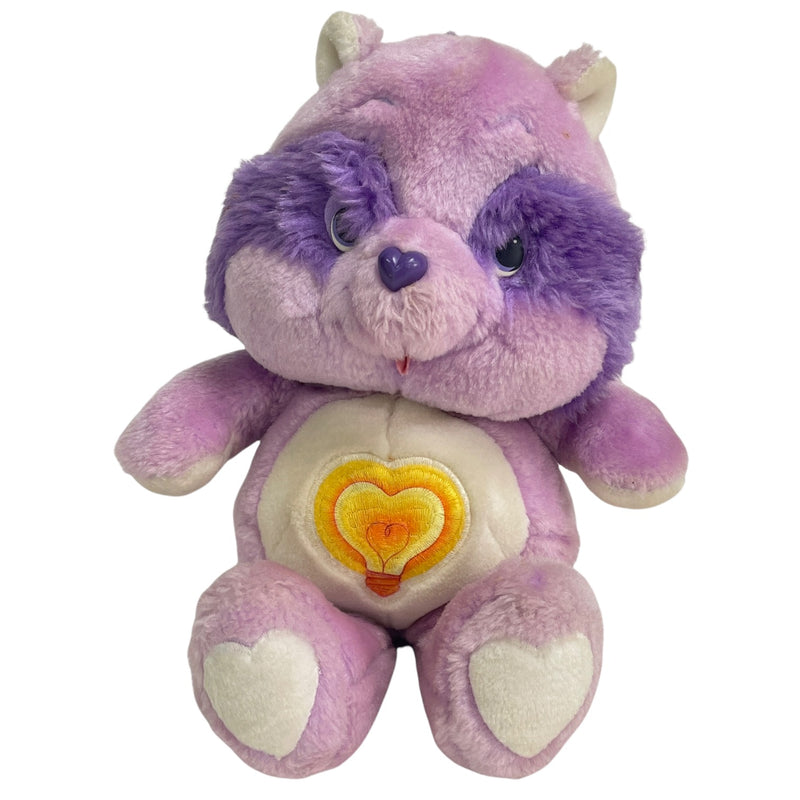 Kenner 1984 Care Bear Cousin Purple Racoon Bright Heart 13" Plush Stuffed Animal