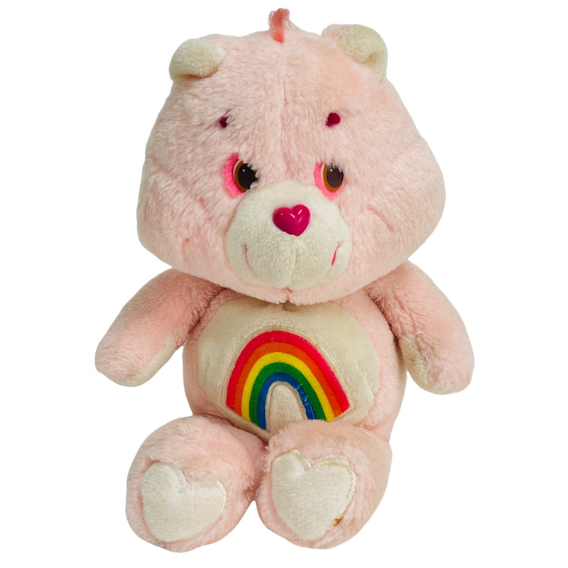 Kenner 1983 Care Bear Pink Cheer Bear Rainbow 13" Plush Stuffed Animal