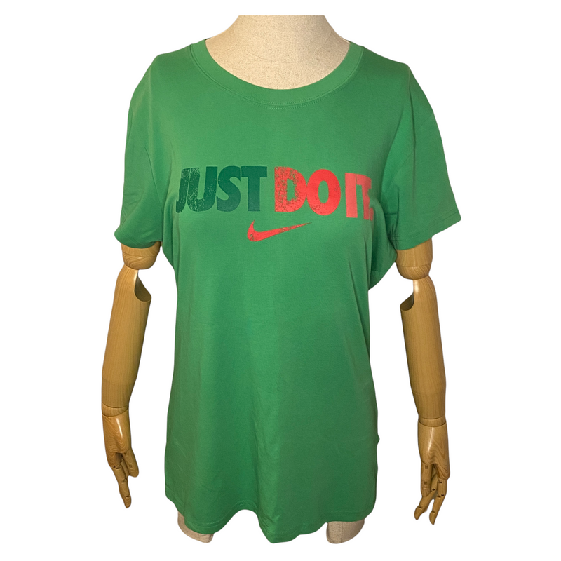 Nike Womens Dri-Fit Green Just Do It Swoosh Tshirt