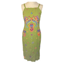 Angie Womens Green Multi Color Floral Flowers Maxi Dress