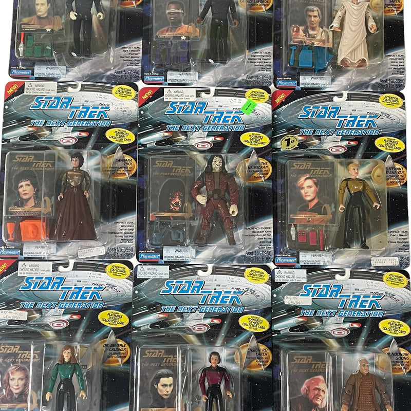 (9) Star Trek The Next Generation Skybox Collector Card Action Figures Set