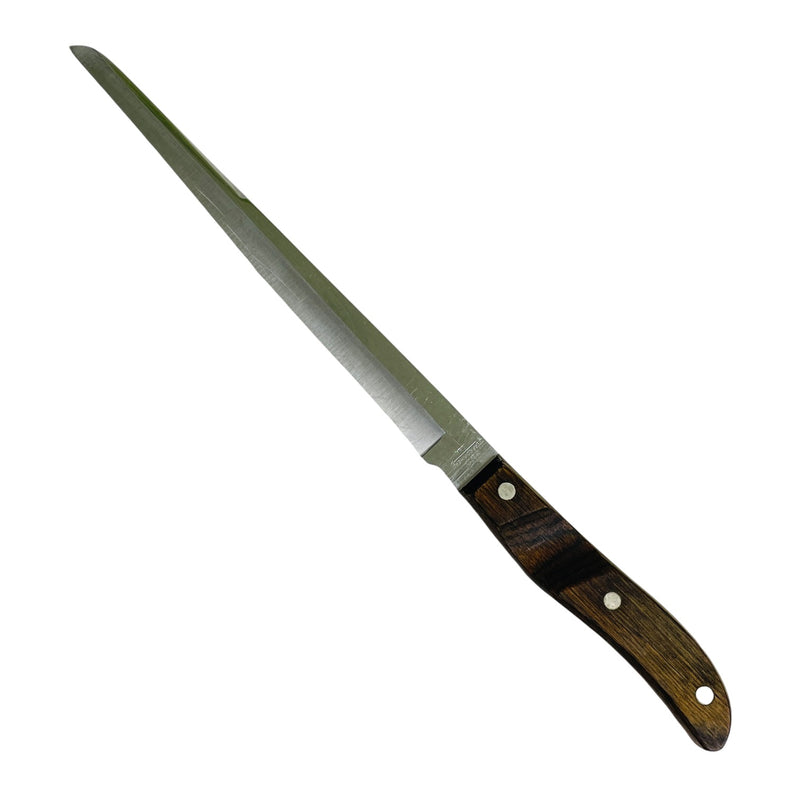 Ekco Arrowhead Vintage Stainless Steel 9" Blade Wood Handle Serrated Knife