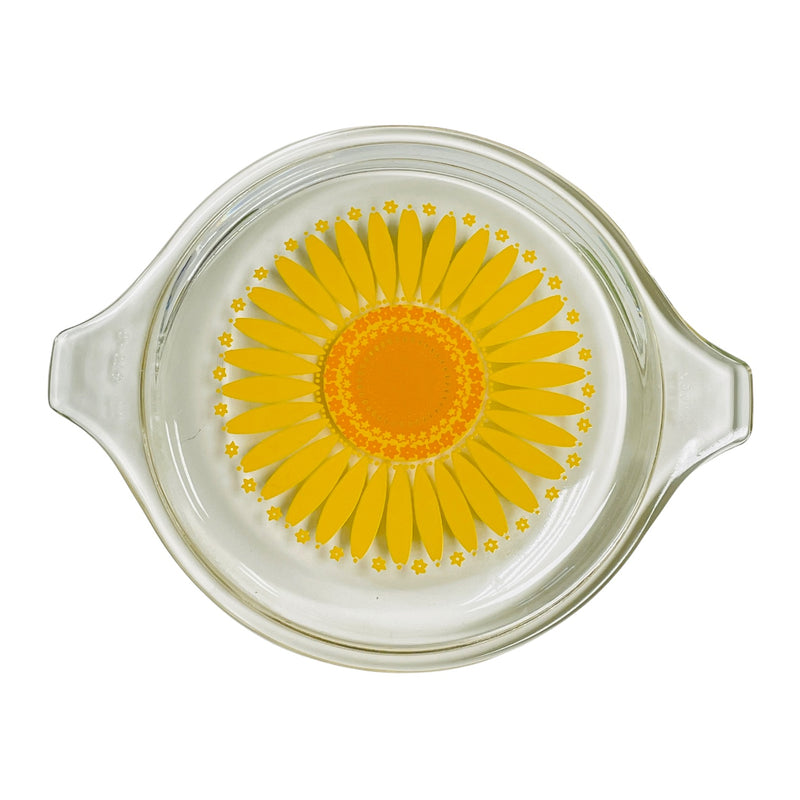 Pyrex Vintage Yellow Daisy Flower Sunflower Glass Replacement Lid 470-C