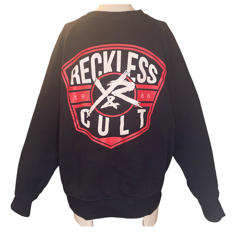 Young & Reckless YR Cult Mens Black Red Crew Fleece Pullover Sweater Sweatshirt