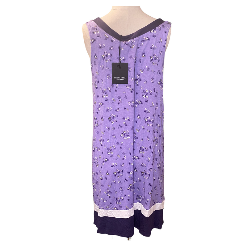 Simply Vera Vera Wang Womens Purple Lavender Flowers Sleepwear Nightgown