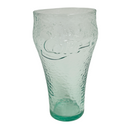 (4) Coca-Cola Enjoy Coke Green Tint Pebbled Glass 16 oz Tumblers