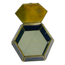 Enesco Arvenco Butterfly Daisy Flowers Vintage Brass Glass Trinket Box