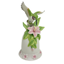 Seymour Mann 1996 Hummingbird Pink Flower Bernini Porcelain 6.25" Bell