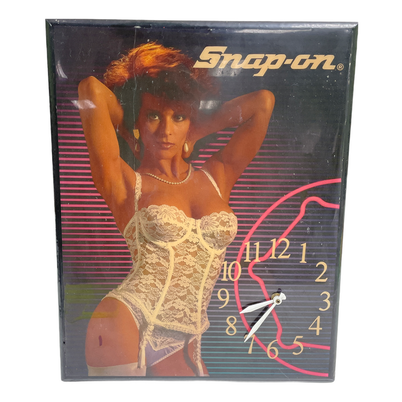 Snap-On City Craftsman Vintage Lingerie Girl 17.5"x14" Wall Clock