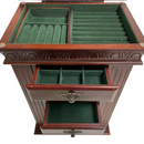 Powell 6 Drawer Wooden Flip Top Mirror Side Storage 21.25" Jewelry Box