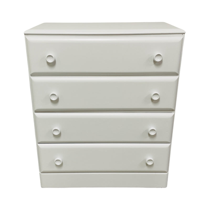 Refinished White 4 Drawer Chest of Drawers Dresser