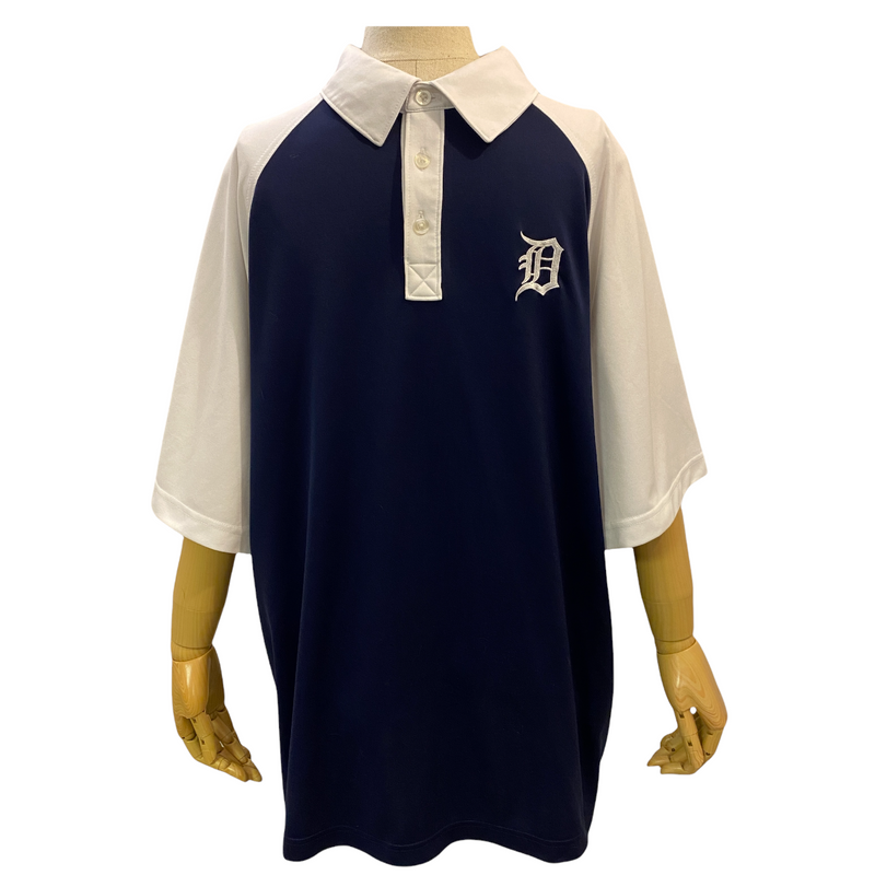 Detroit Tigers MLB Mens Blue White Baseball Polo Shirt