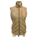 Lauren Ralph Lauren Women's Beige Taupe Quilted Full Zip Puffer Vest