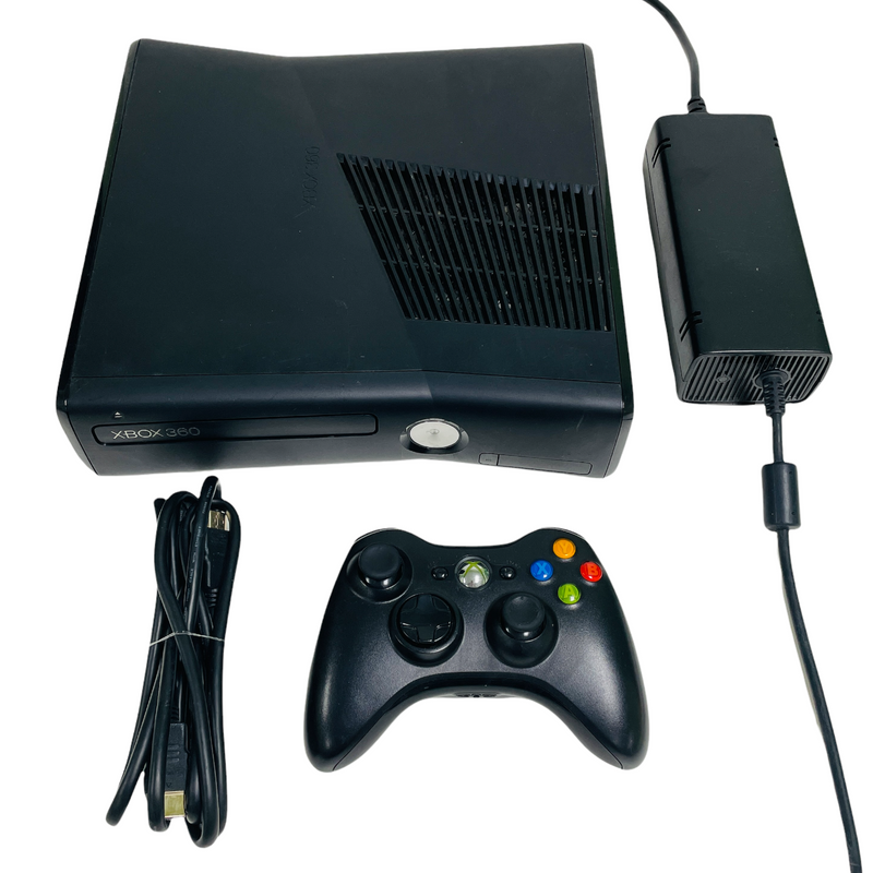 Microsoft Xbox 360 Black 4 GB Slim S Console 1439 System Bundle