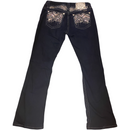 Miss Me Women’s Embellished Sequin Mid Rise Easy Boot Cut Dark Blue Jeans