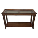48" Dark Wood 2 Tier Glass Top Sofa Entry Console Table
