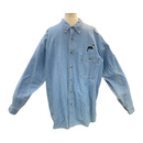 All Sport Denim Jean Boston Terrier Dog Men's Button Down Long Sleeve Shirt