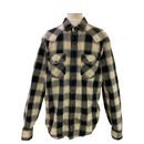 American Eagle Men's Black Gray White Plaid Flannel Button Down Shirt