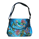 Anuschka Extra Large Bird Flowers Hand Painted Leather Tote Handbag