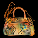 Anuschka Large Butterfly Hearts Hand Painted Leather Tote Handbag
