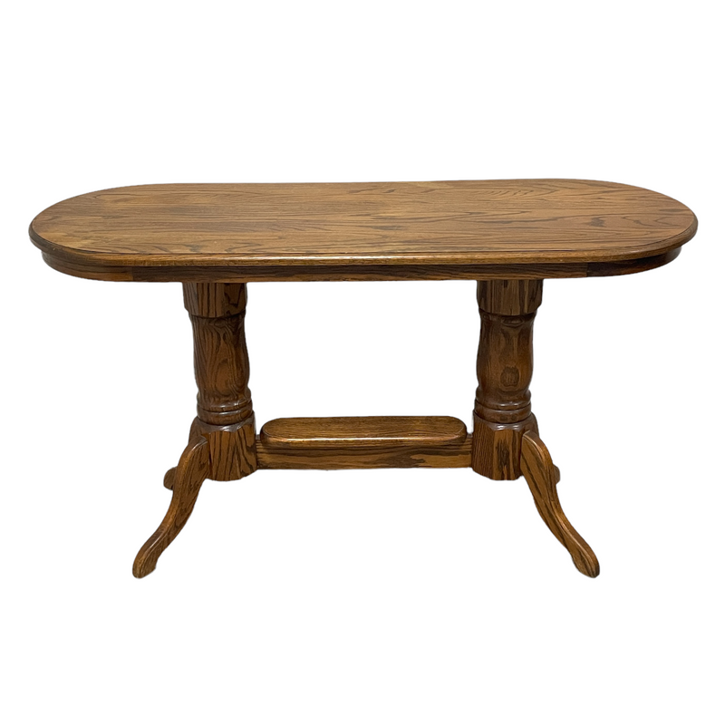 48" Oak Wood 2 Shelf Adjustable Legs Sofa Entry Console Table