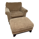 Lane Furniture Beige Brown Cushioned Living Room Accent Chair w/ Ottoman