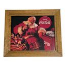 Coca-Cola Coke 1991 Santa Claus 18.25"x1.5" Wood Frame Metal Sign