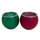 PartyLite Seasonal Shadows Red & Green Tealight Holder Pair P91674