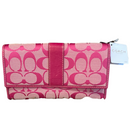 Coach Hibiscus Pink Signature Slim Envelope Logo Wallet F41525