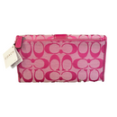 Coach Hibiscus Pink Signature Slim Envelope Logo Wallet F41525