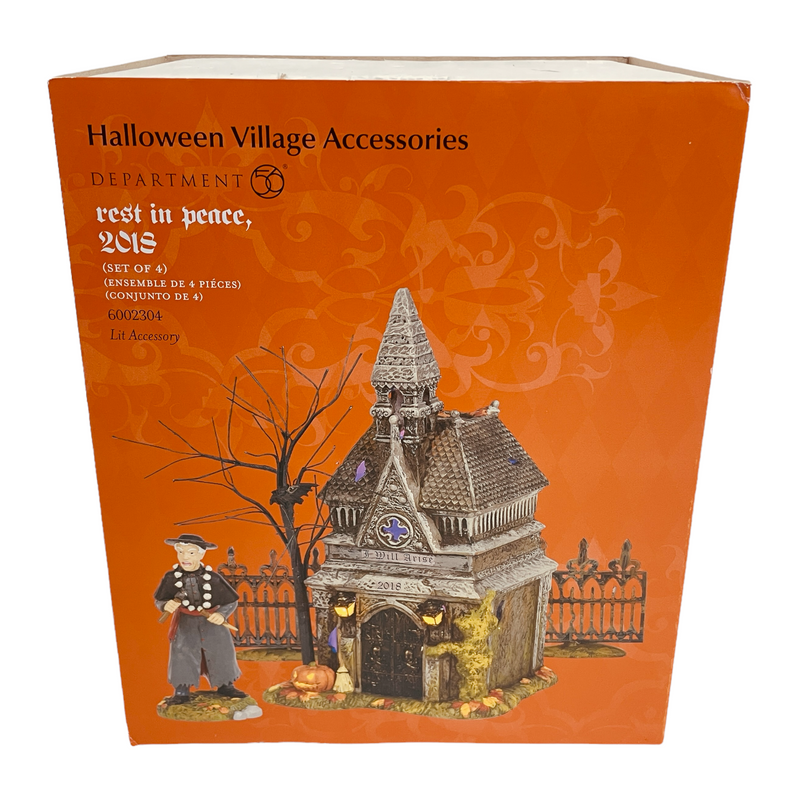 Department Dept 56 Rest In Peace, 2018 Set of 4 Halloween Village Accessories