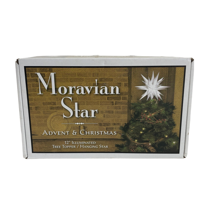 Keystone Moravian Star Advent & Christmas 12" Illuminated Tree Topper Star