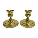 (2) Baldwin Brass Round Base 3" Candle Stick Holders