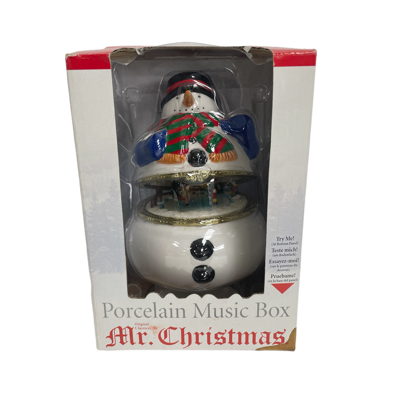 Mr Christmas Plays Frosty The Snowman Porcelain Music Box