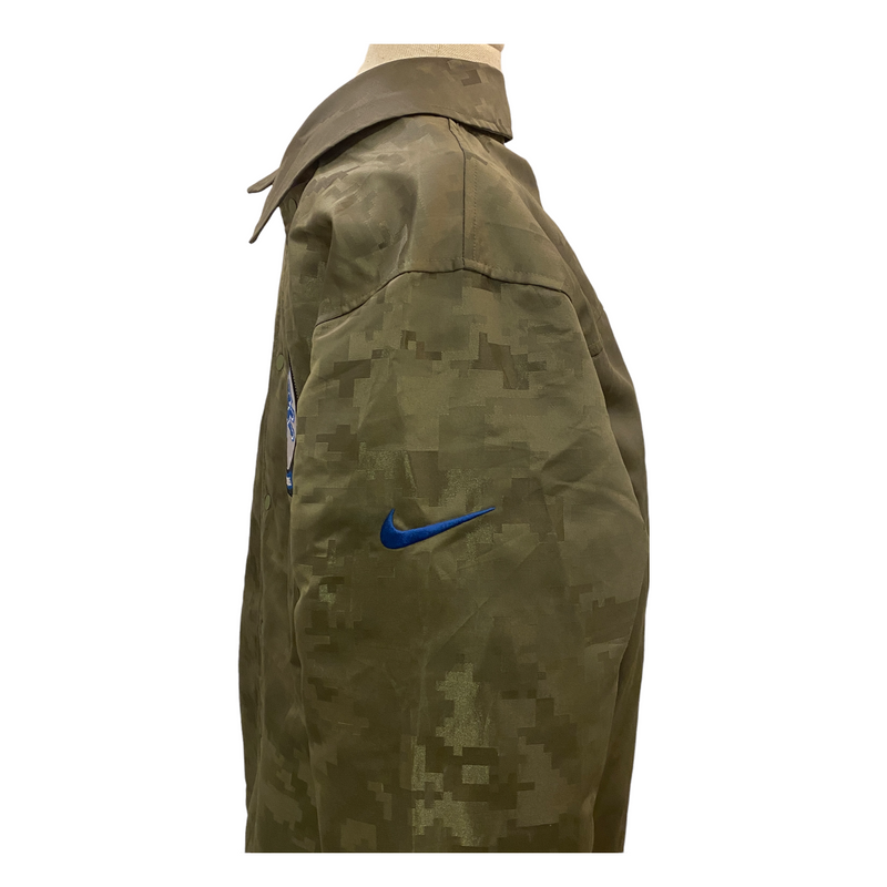Nike Mens Detroit Lions NFL Salute to Service Green Camo Button Down Jacket