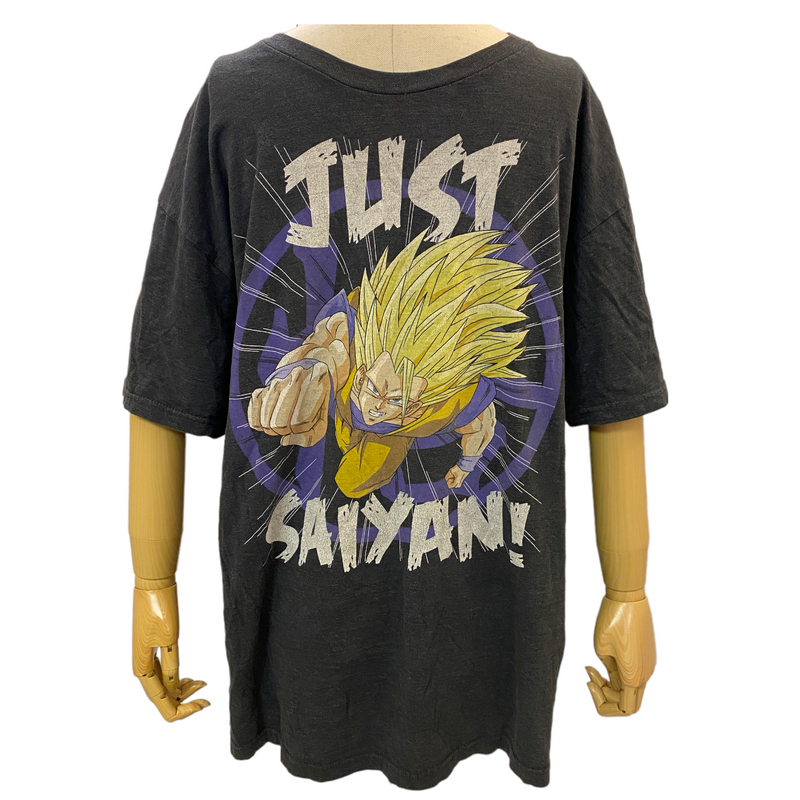 Ripple Junction Dragon Ball Z Goku Just Saiyan Mens Grey Short Sleeve T-Shirt