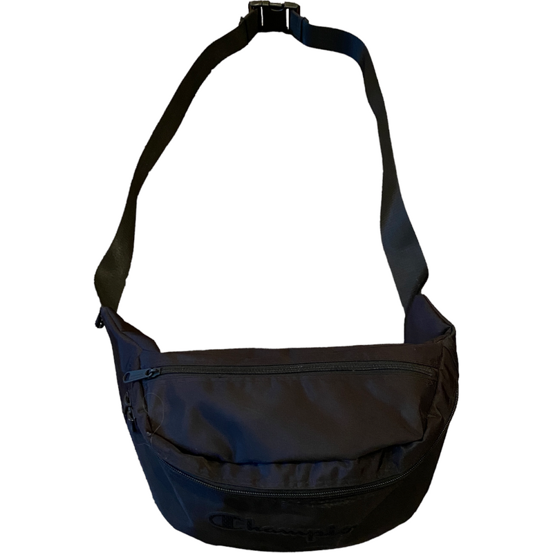 Champion Black Adjustable Shoulder Belt Fanny Waist Pack Purse Bag