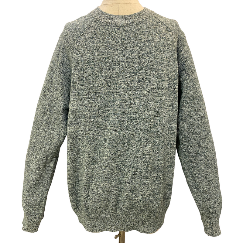 H&M L.O.G.G Mens Crewneck Green White Cotton Pullover Sweater