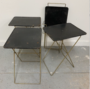 (4) Durham Handi-Table Vintage 1940 Metal 15x12x21.5" TV Table Trays Stand Set
