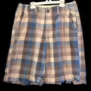American Eagle Blue Brown Plaid Mens Shorts
