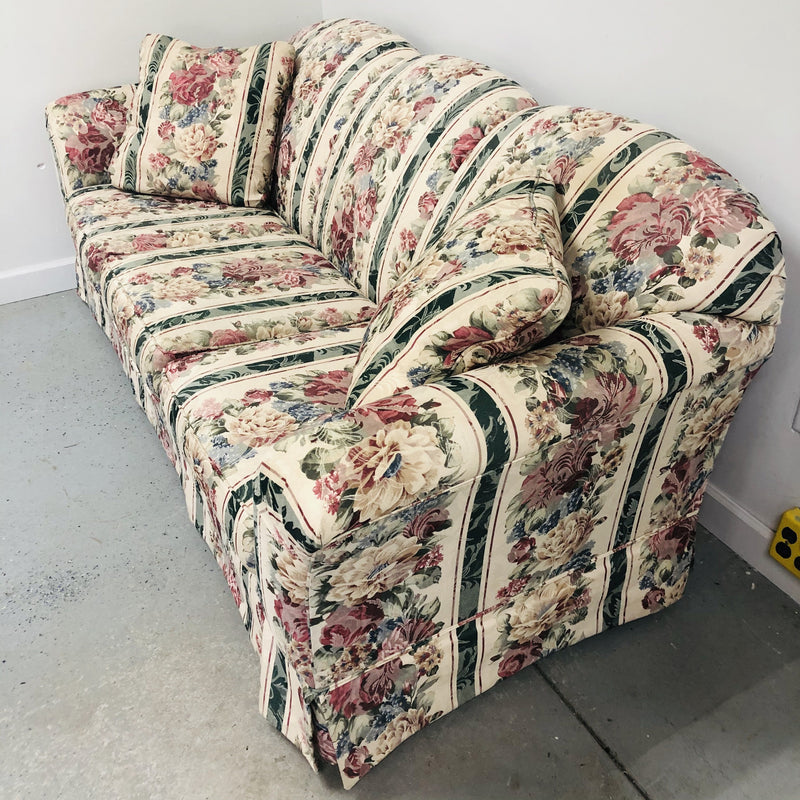 Broyhill 3 Seat Floral Flower Sofa Couch
