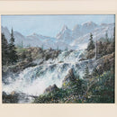 Robert Ewing 1981 Colorado Mountain Waterfall Landscape Framed 21.5"x18.5" Painting