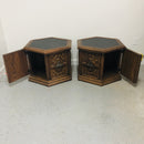 (2) Mersman Oak Door Storage Side End Table