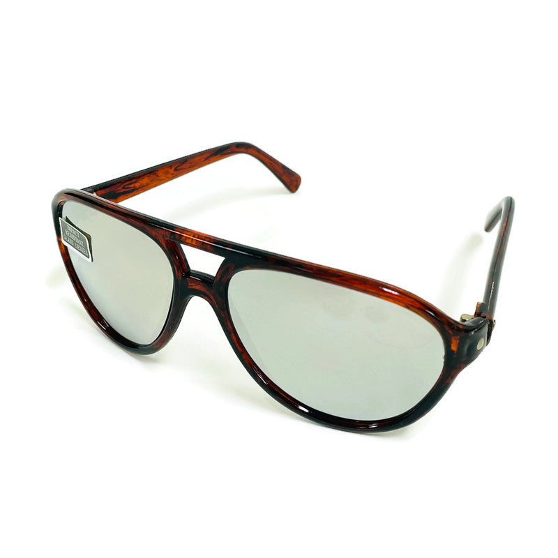 Hilex Vintage Impact Resistant Reflective Lense Brown Frame Eyeglass Sunglasses