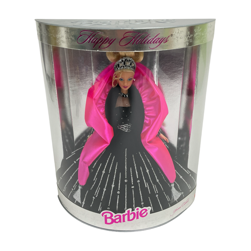 Barbie Mattel Happy Holidays Special Edition 1998 Black Silver Dress Doll 20200