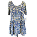 LuLaRoe Womens Blue Yellow Paisley Perfect T Shirt