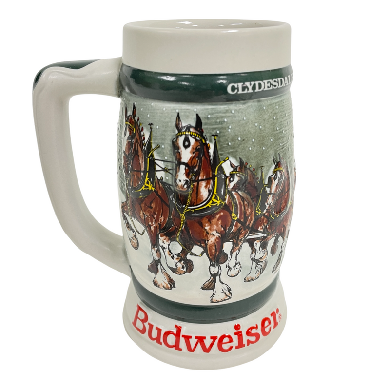 Budweiser 1982 Clydesdales 50th Anniversary 1933-1983 Holiday Beer Stein Mug