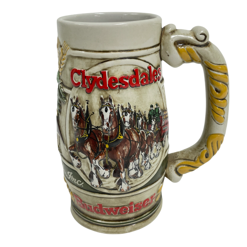Budweiser 1983 Clydesdales Holiday Beer Stein Mug