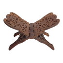 Hand Carved Wood Bible Book Folding 11"x6.5" Holder Stand