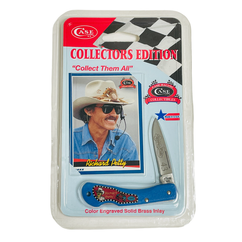Racing 1992 Collectors Edition Richard Petty Engraved Solid Brass Inlay Folding Knife
